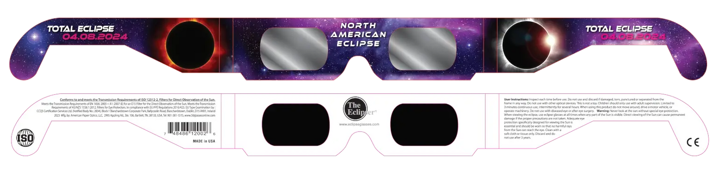 North American Solar Eclipse Viewing Glasses